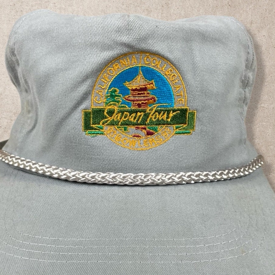 90s VTG CALIFORNIA COLLEGIATE JAPAN TOUR GREY TRUCKER HAT (OS)