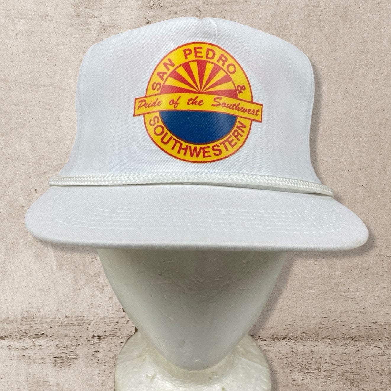 90s VTG SAN PEDRO PRIDE OF SOUTHWEST ARIZONA WHITE TRUCKER HAT (OS)