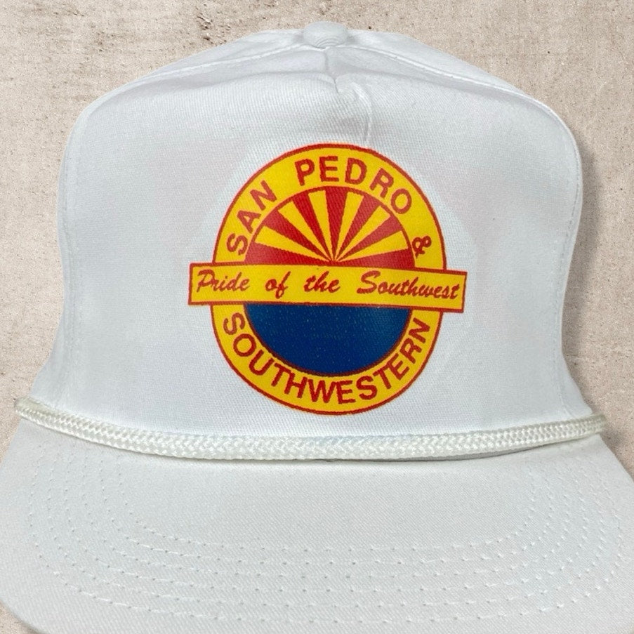 90s VTG SAN PEDRO PRIDE OF SOUTHWEST ARIZONA WHITE TRUCKER HAT (OS)