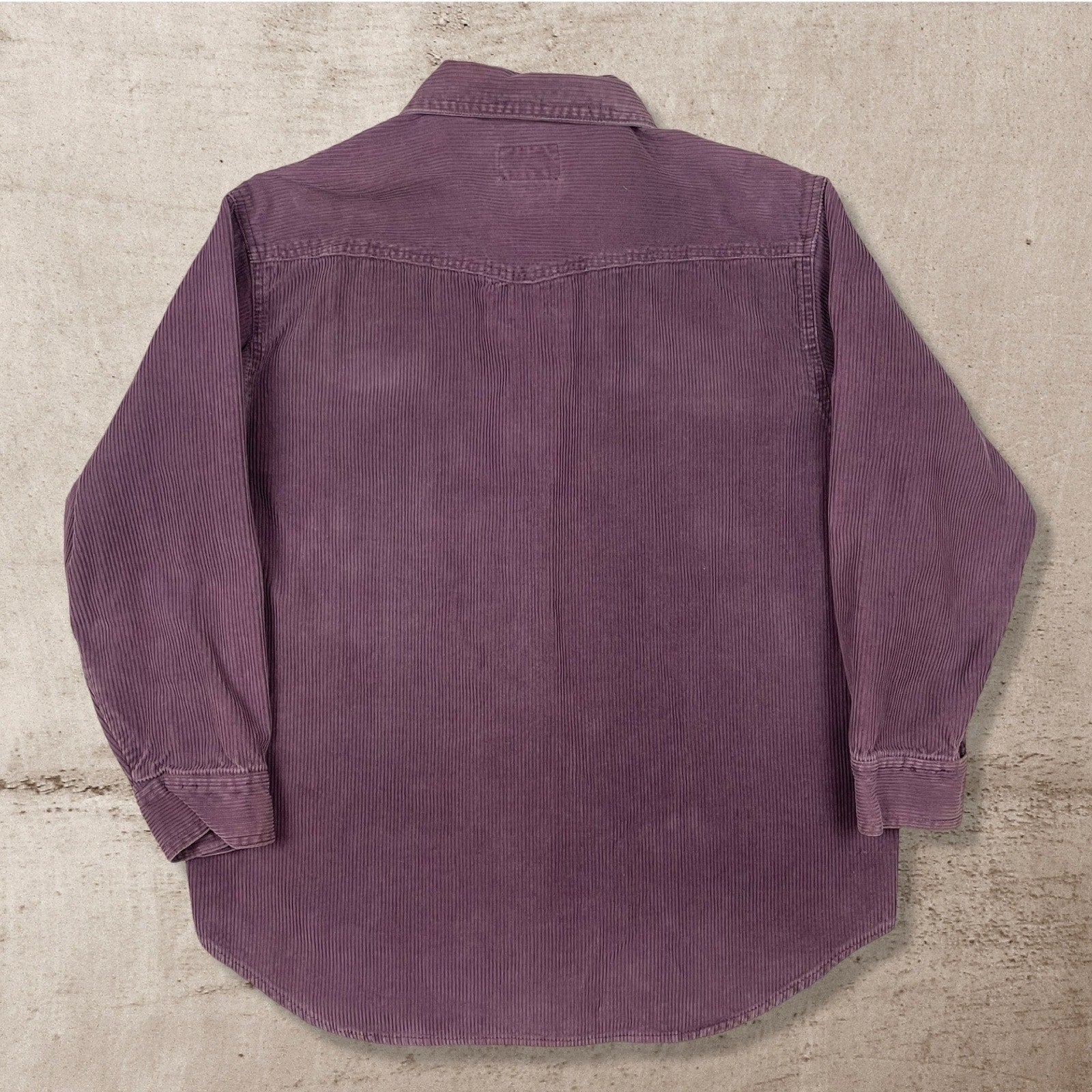 90s VTG SOHO COMPAGNIE ZIP UP CORDUROY SHIRT JACKET PURPLE (M)