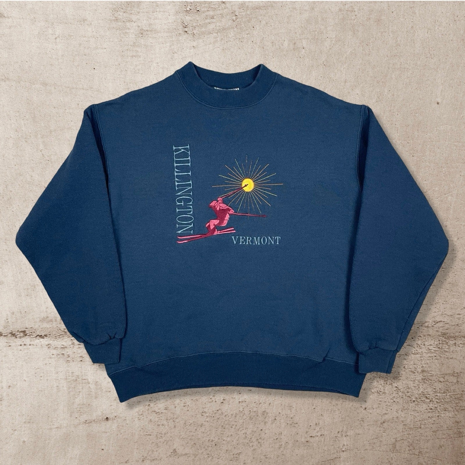 90s VTG KILLINGTON VERMONT SKI WINTER SPORTS BLUE SWEATSHIRT (M)