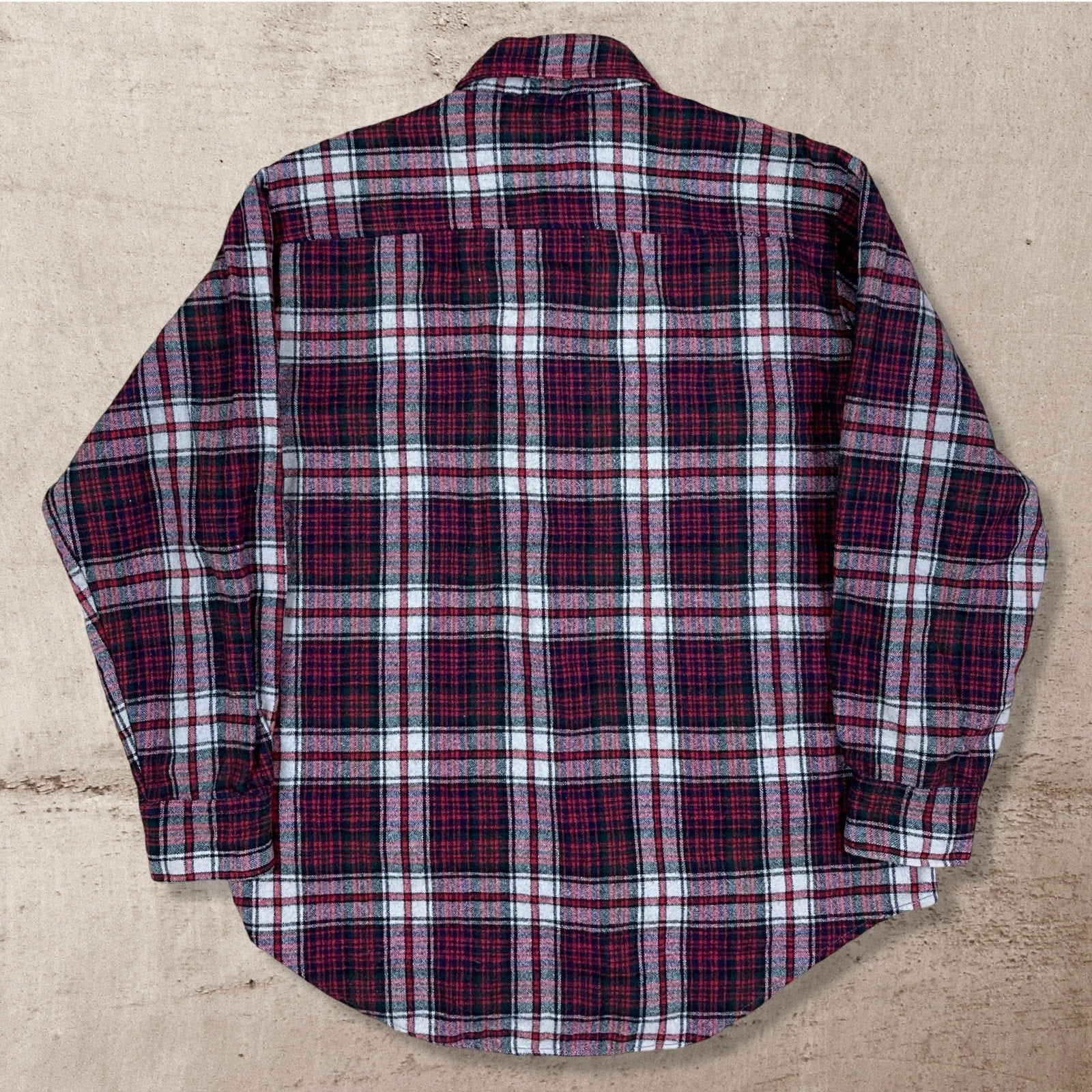 80s VTG PHILIP SCOTT WOOL WORK SHIRT FLANNEL CHECKERED USA MADE L/M