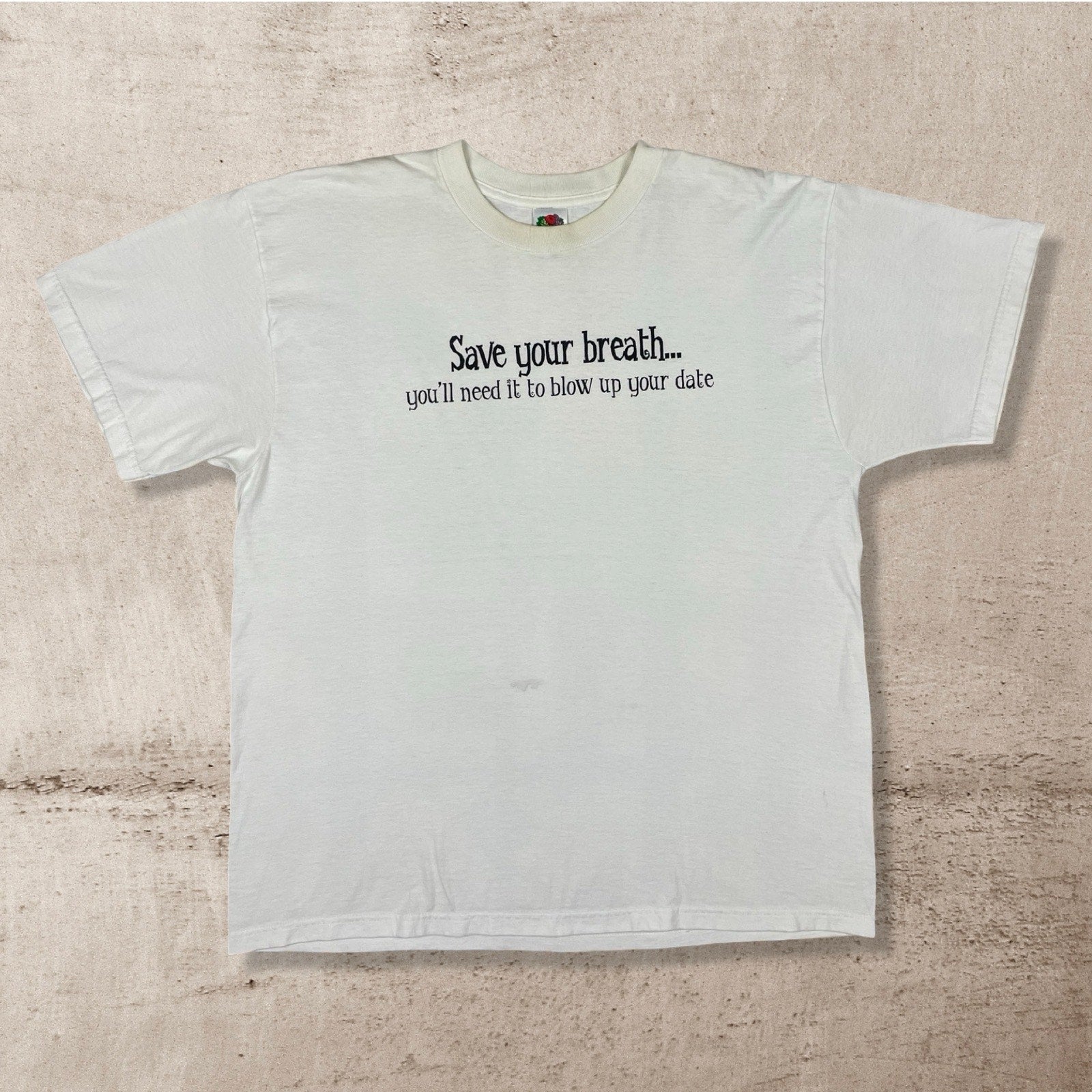 Y2K VTG SAVE YOUR BREATH STATEMENT PHRASE HUMOR T-SHIRT (XL)