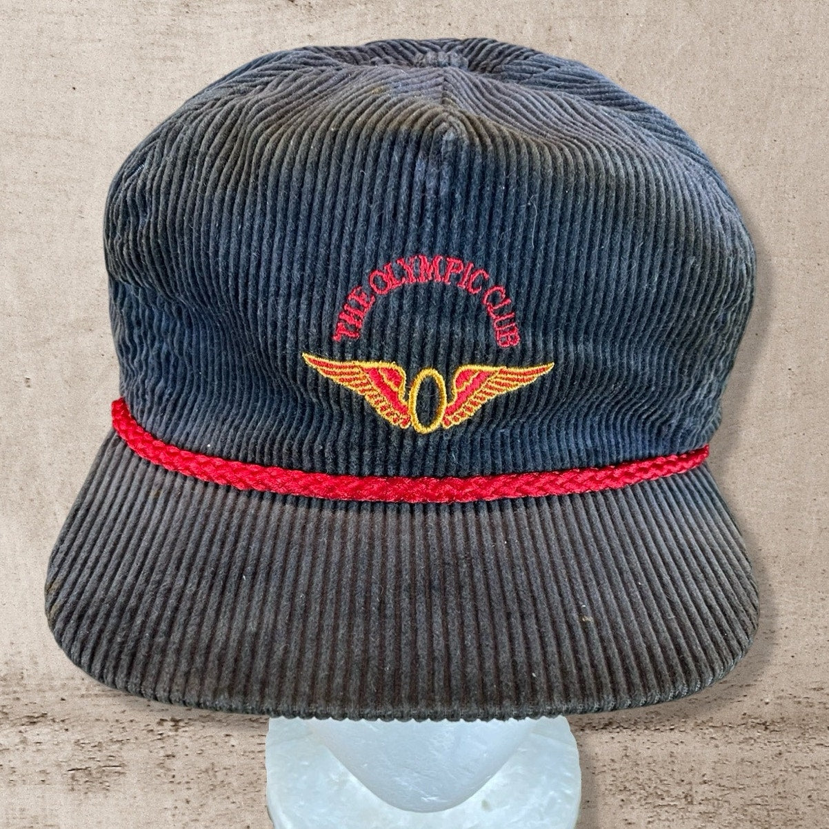 VTG THE OLYMPIC CLUB CALIFORNIA CORDUROY TRUCKER HAT IMPERIAL HEADWARE HAT OS