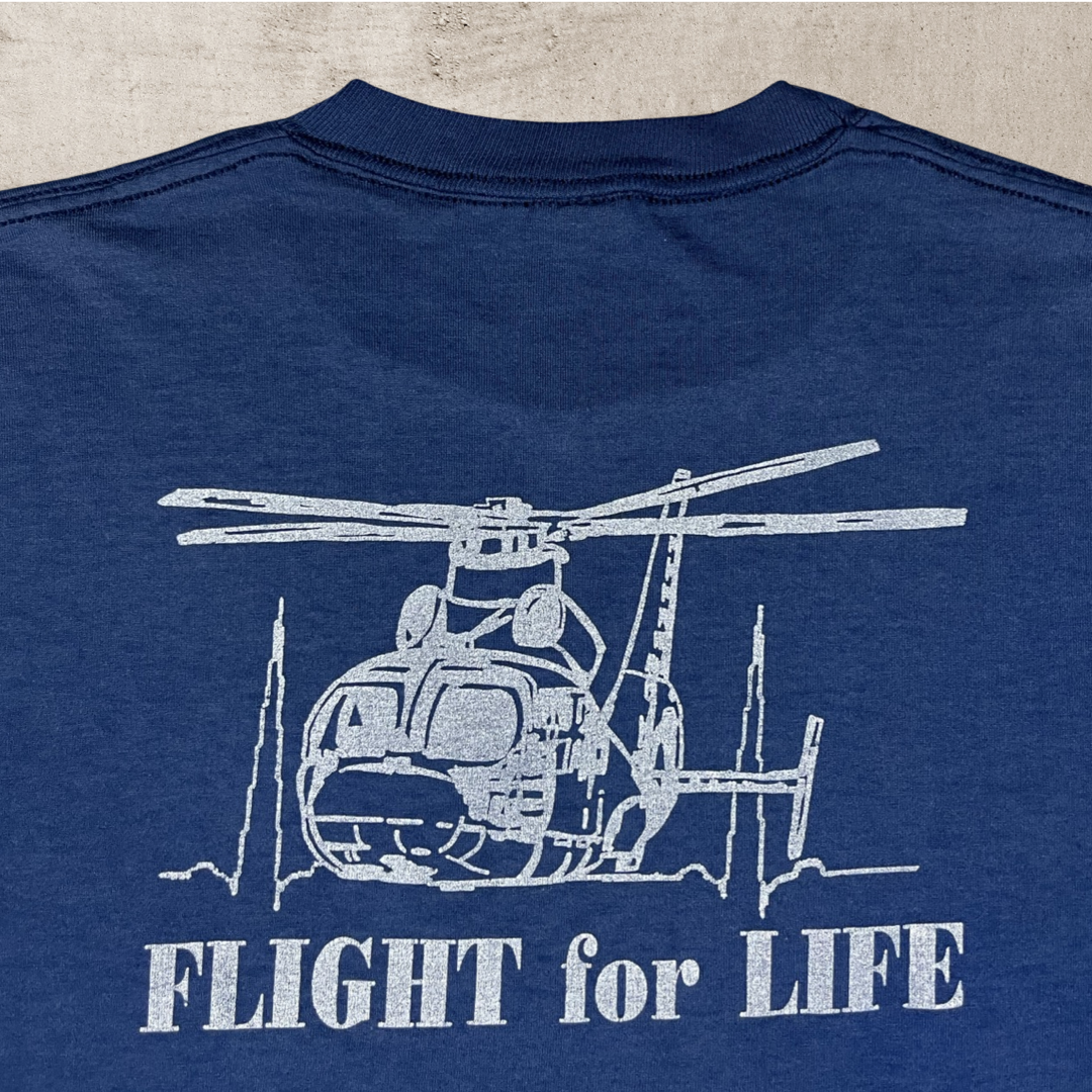 90s US MILITARY "FIGHT FOR LIFE" HELICOPTER T-SHIRT (L)