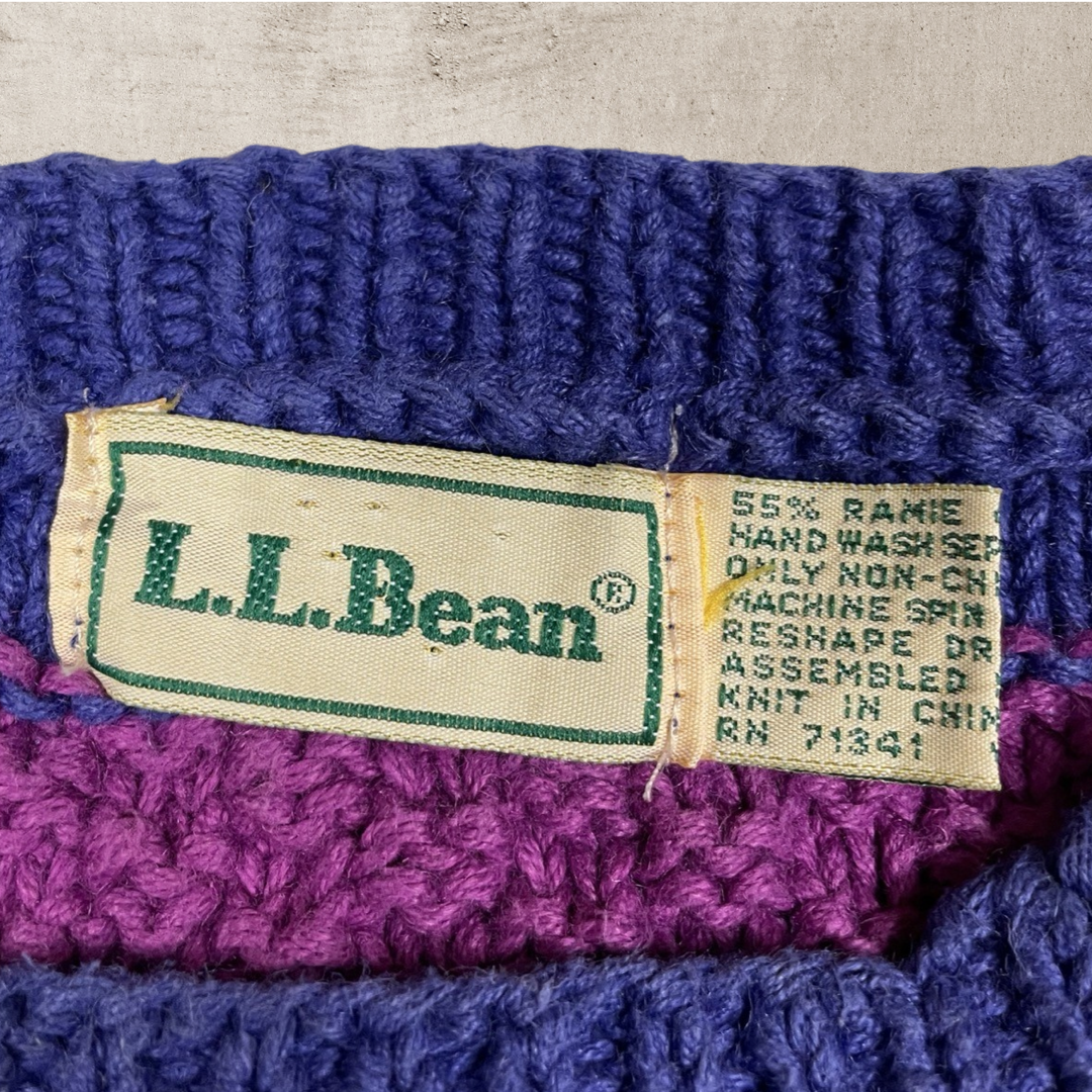 90s MEN'S VINTAGE L.L. BEAN KNIT COTTON TEXTURED SWEATER (L/XL)