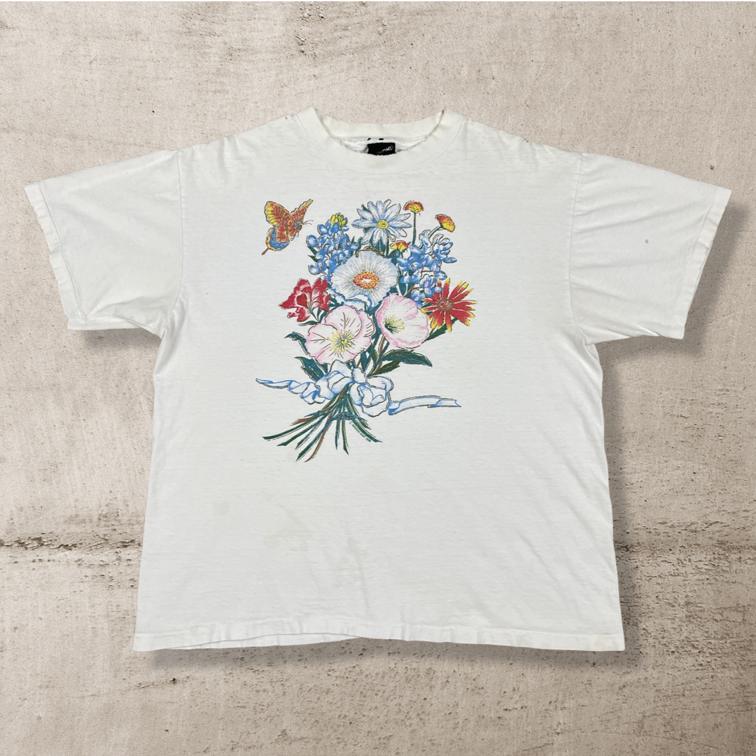 1995 DIAMOND DUST FLORAL ART VINTAGE T-SHIRT (L/M)