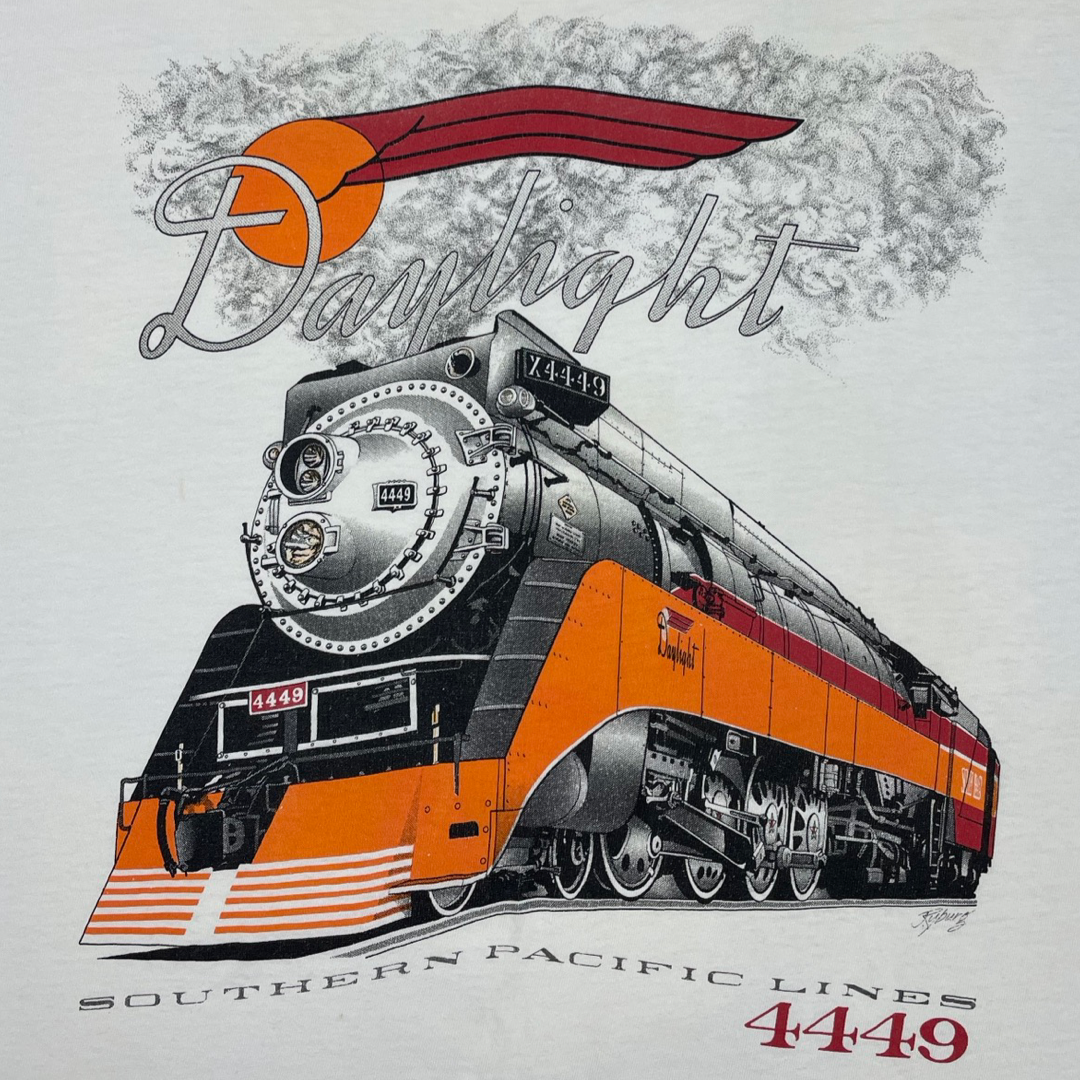 90s VINTAGE "DAYLIGHT: SOUTHERN PACIFIC TRAIN LINES" T-SHIRT (XXL)