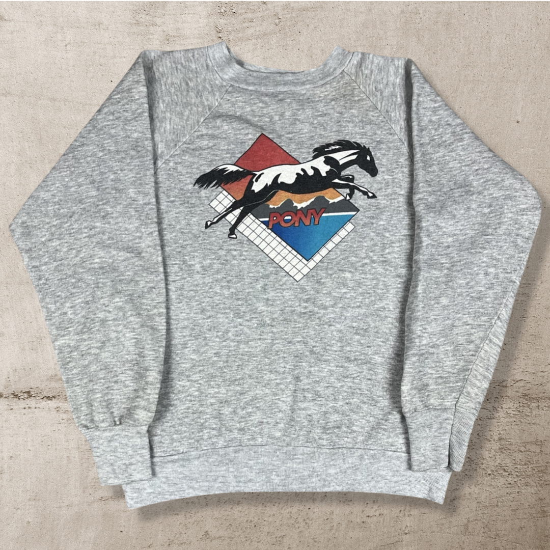 80s VINTAGE CHEVRON PONY LOGO SWEATSHIRT (M/S)