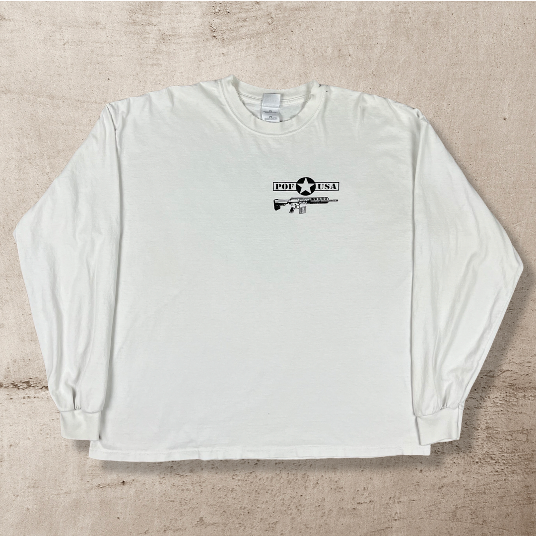 Y2K "POF USA" RIFLE MANUFACTURING LONG SLEEVE T-SHIRT (XXL)