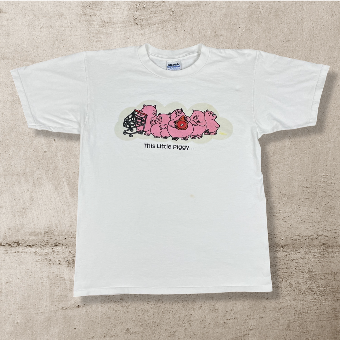 90s "THIS LITTLE PIGGY" HUMOR T-SHIRT (L)