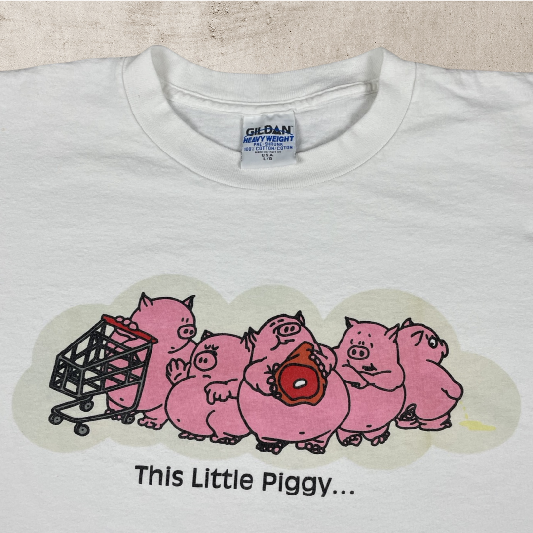 90s "THIS LITTLE PIGGY" HUMOR T-SHIRT (L)