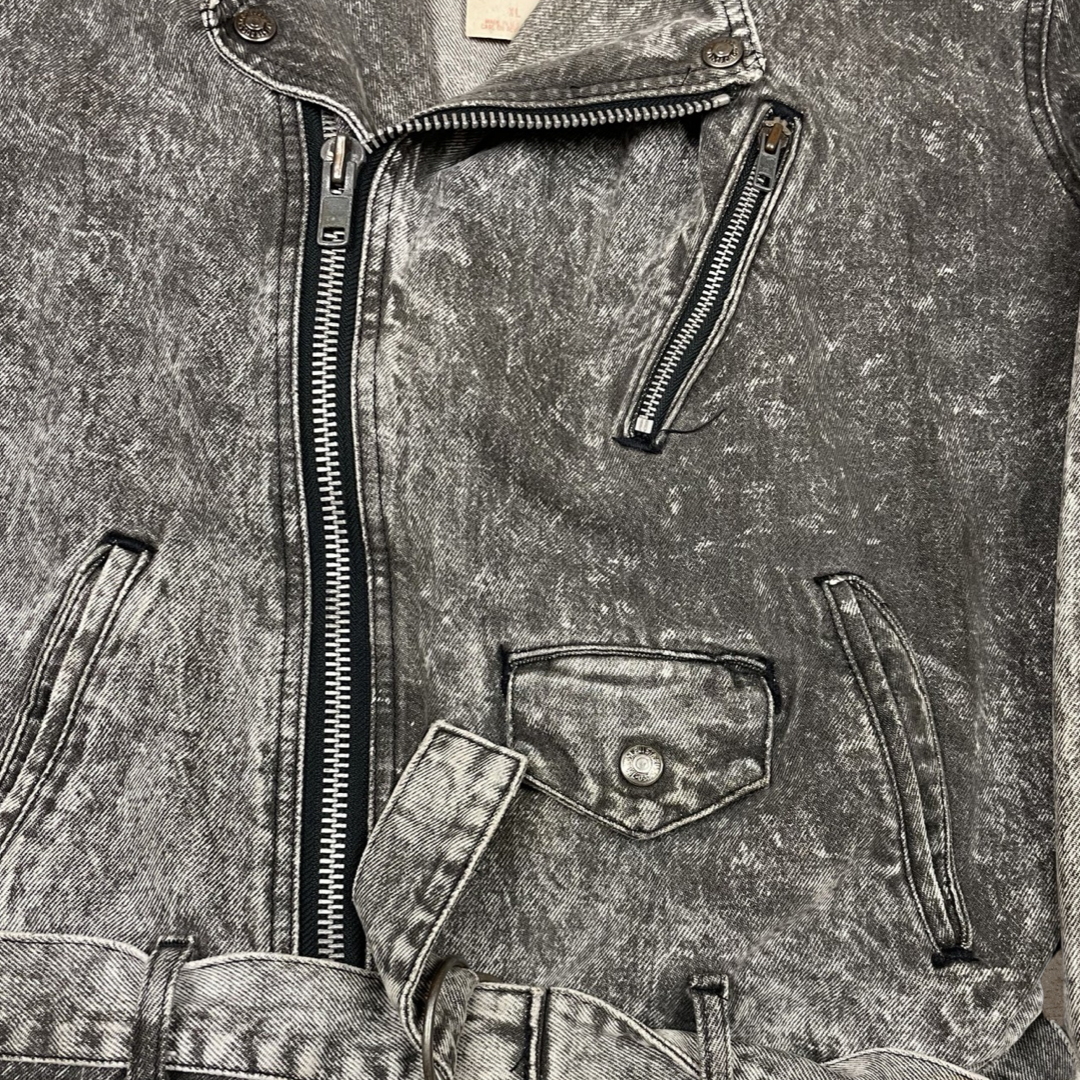 80s VINTAGE LEVI'S BIKER MOTORCYCLE DENIM JACKET (XL)