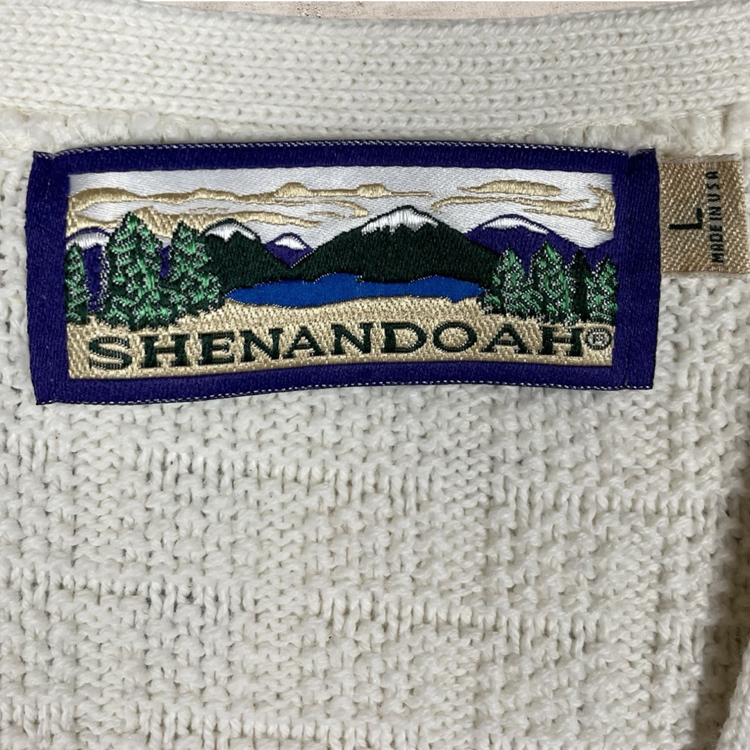 90s VINTAGE SHENANDOAH BUTTONED WAFFLE KNIT CARDIGAN (L)