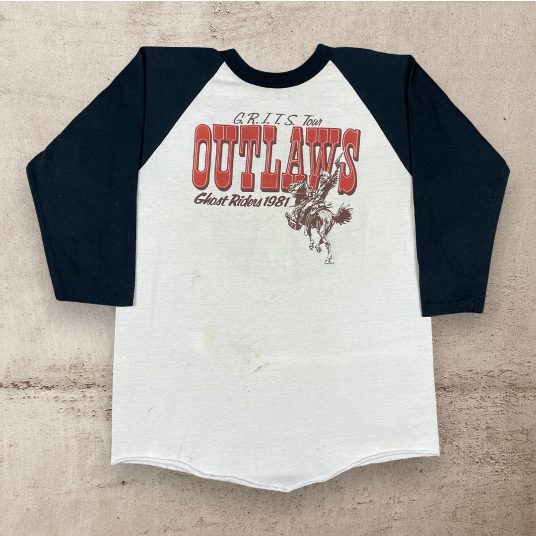 80s GHOST RIDERS OUTLAWS 3/4 SLEEVE T-SHIRT(M/S)