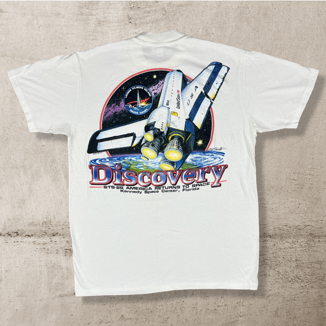 80s DISCOVERY NASA SPACE SHUTTLE STS-26 T-SHIRT (L/M)