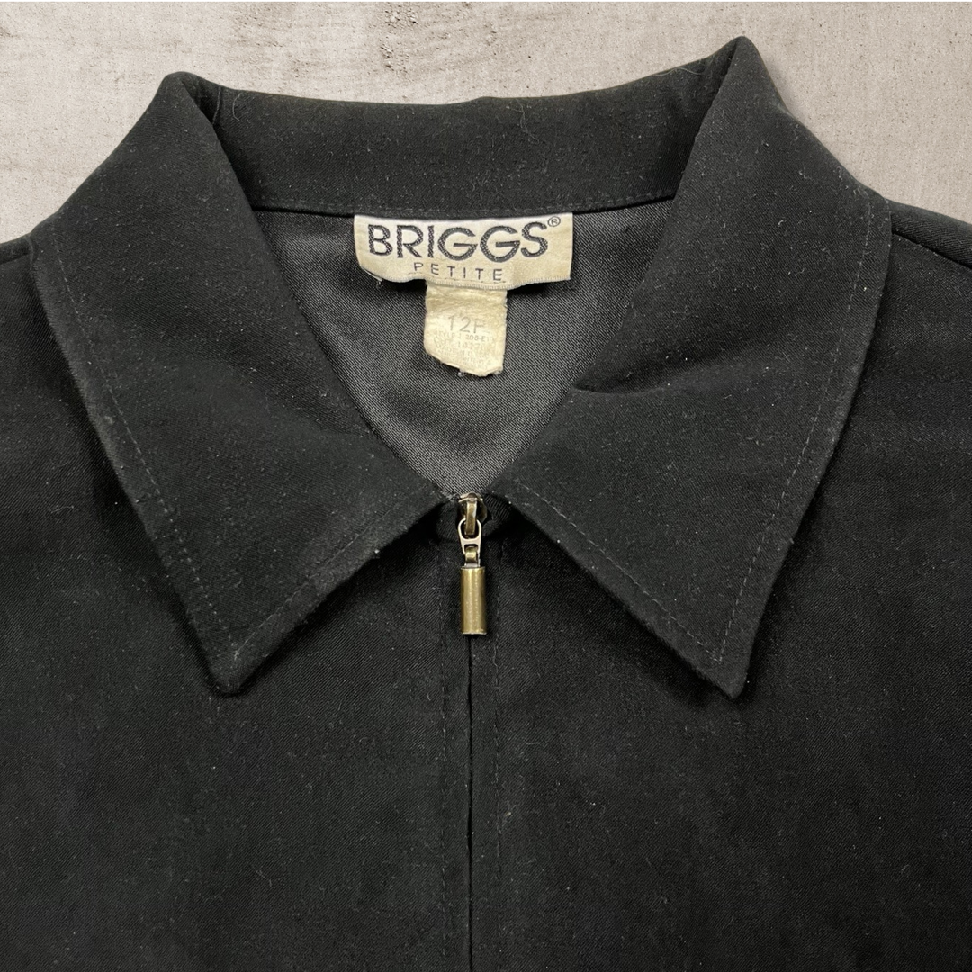 80s VINTAGE WOMEN'S BRIGGS PETITE COLLARED ZIP-UP JACKET (12P)