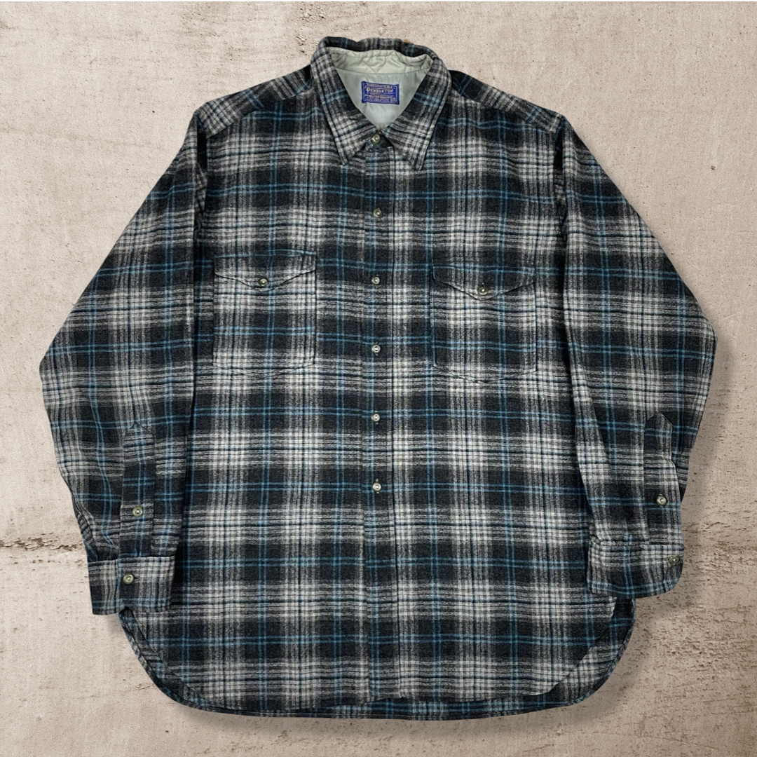 40s/50s VINTAGE PENDLETON VIRGIN WOOL SHIRT (L)