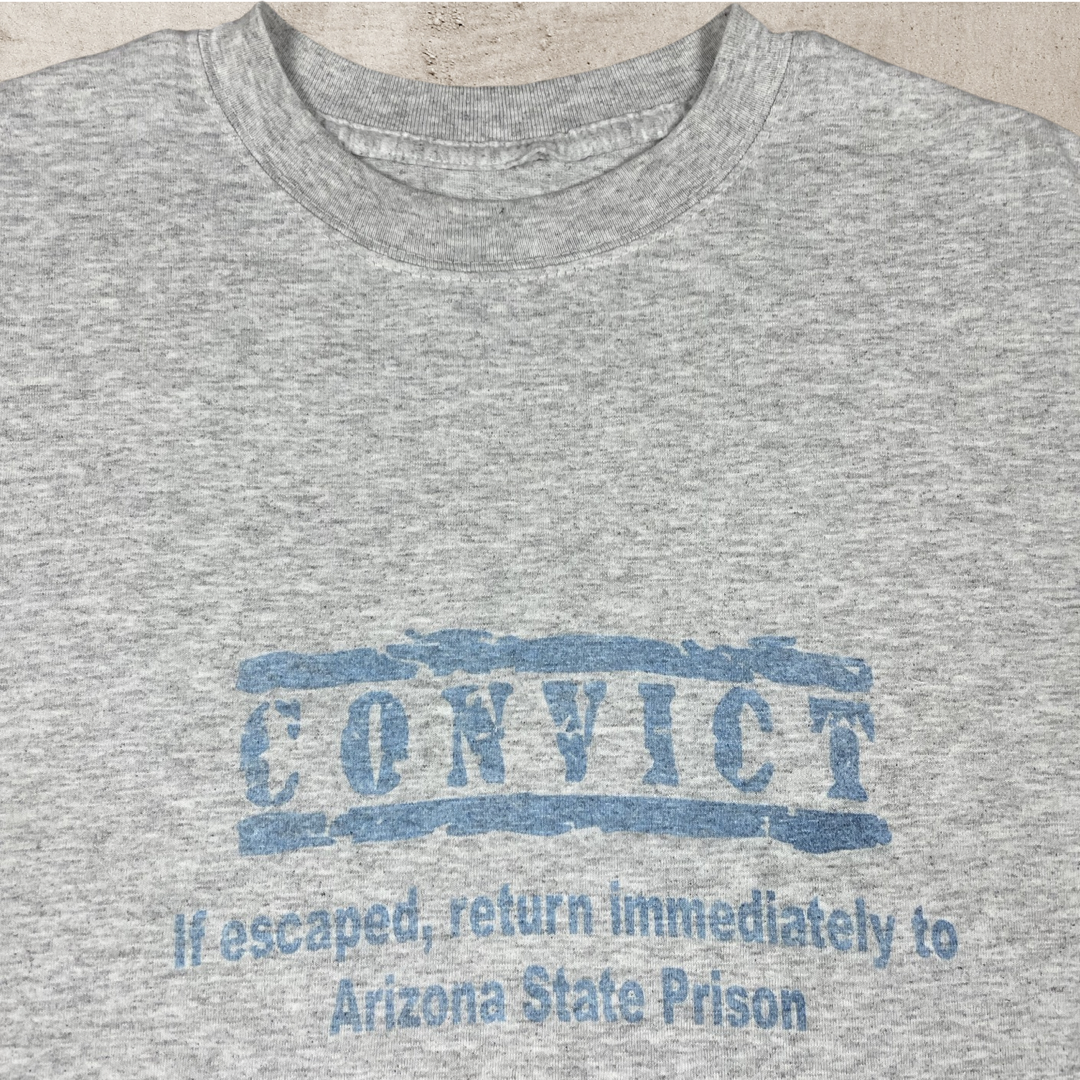 90s ARIZONA STATE PRISON CONVICT HUMOR T-SHIRT (XL)