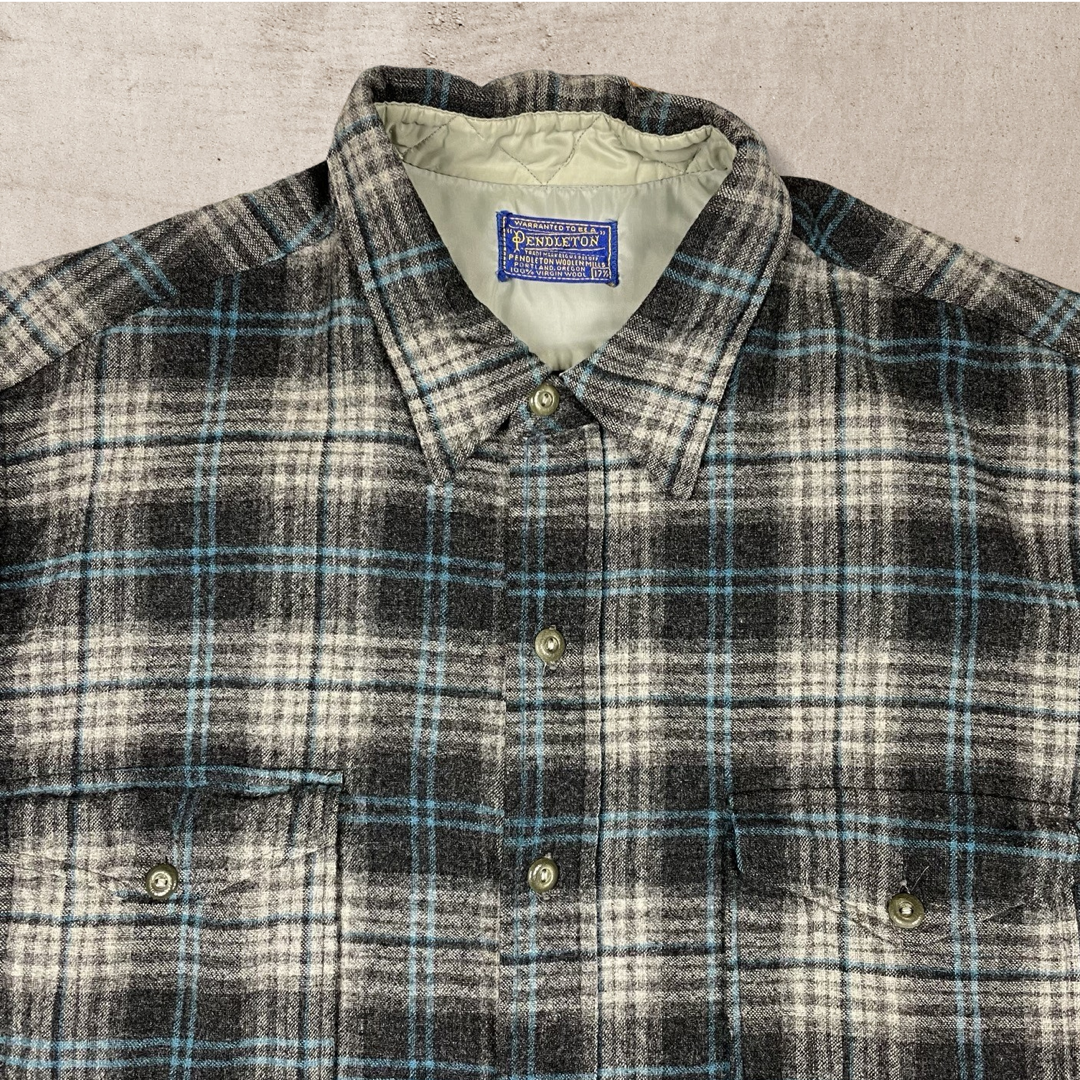 40s/50s VINTAGE PENDLETON VIRGIN WOOL SHIRT (L)