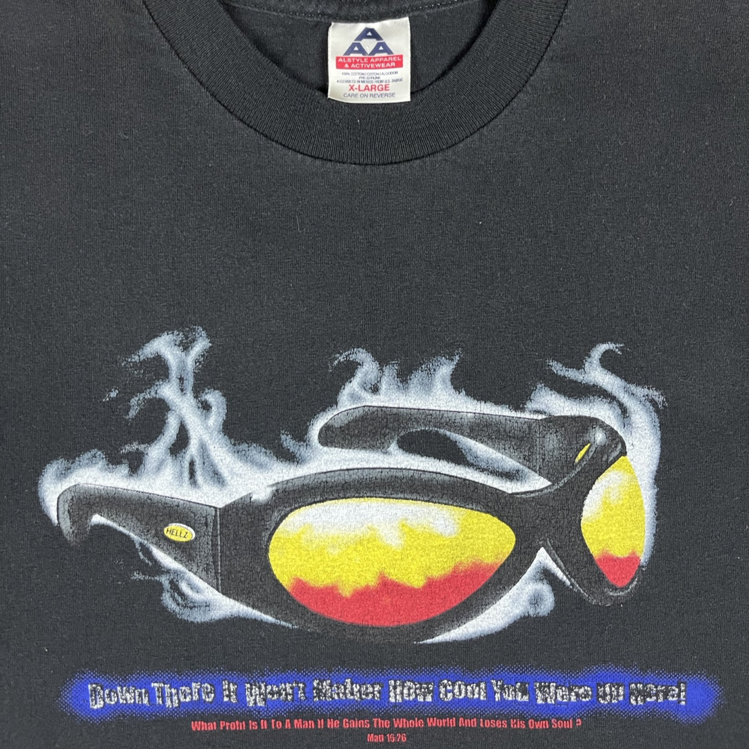 90s MATT 16:26 "DOWN THERE IT WON'T MATTER HOW COOL YOU WERE" T-SHIRT (XL)