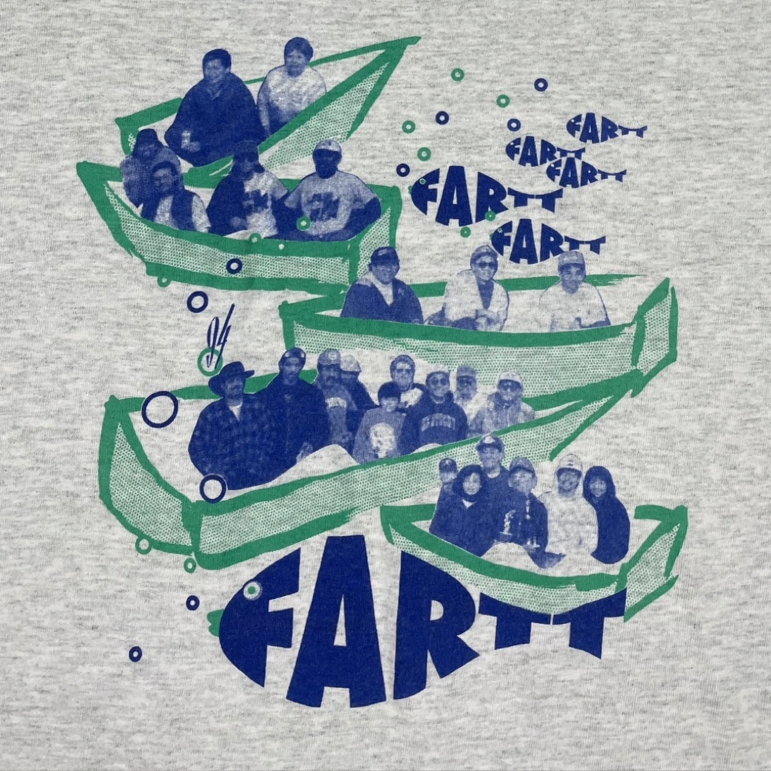 90s "FARTT, FARTT, FARTT" FISHING T-SHIRT (L)