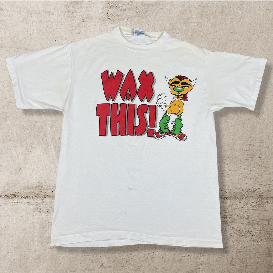 90s "WAX THIS" CARTOON HUMOR T-SHIRT (XL/L)