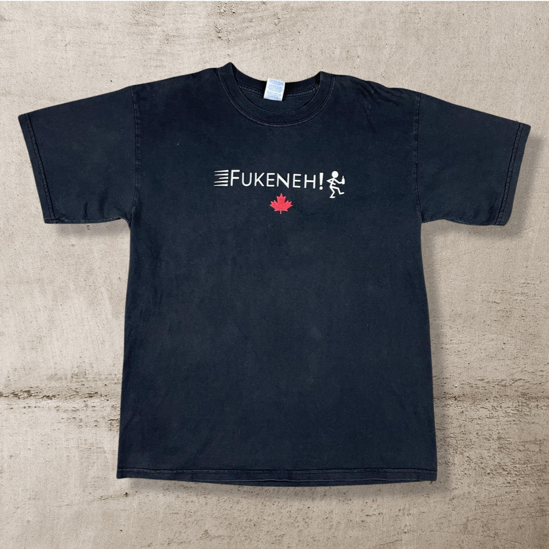 Y2K "FUKENEH!" CANADA HUMOR T-SHIRT (L)