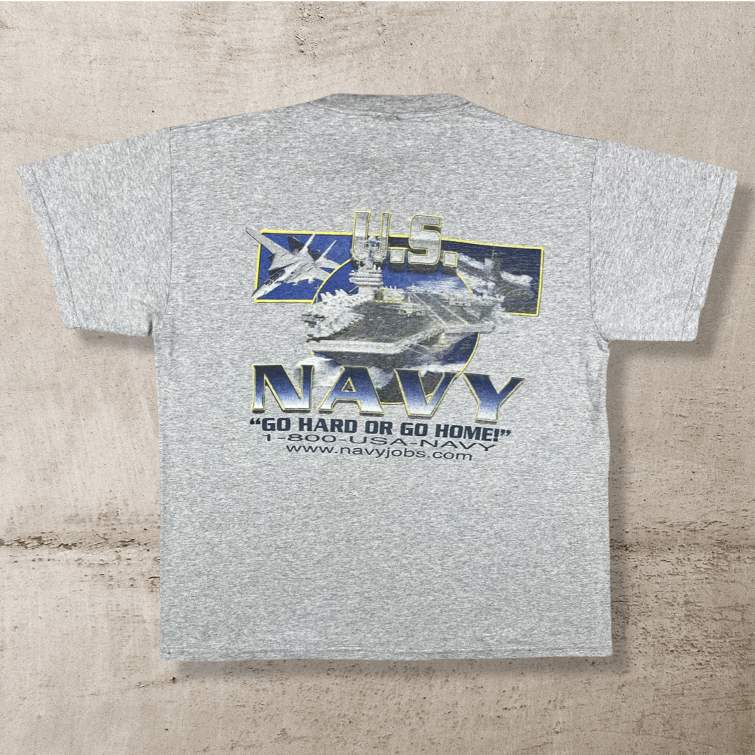 90s NAVY RECRUIT "LET THE JOURNEY BEGIN" T-SHIRT (L)