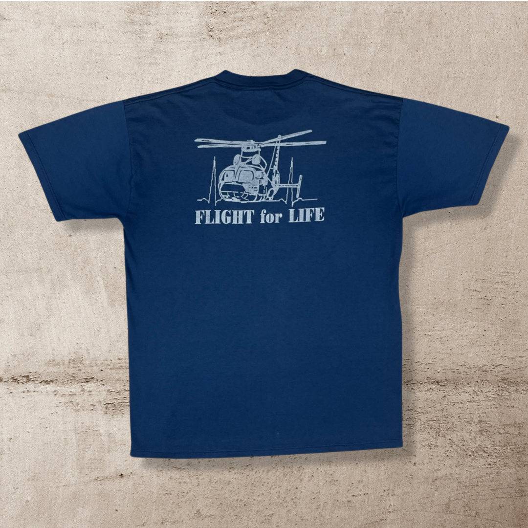 90s US MILITARY "FIGHT FOR LIFE" HELICOPTER T-SHIRT (L)