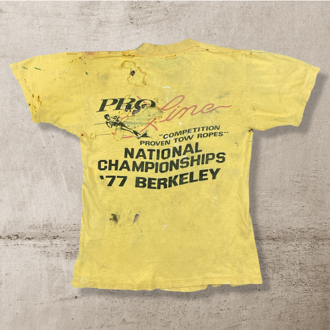 70s PRO LINER BERKLEY CALIFORNIA NATIONAL CHAMPS T-SHIRT (S)