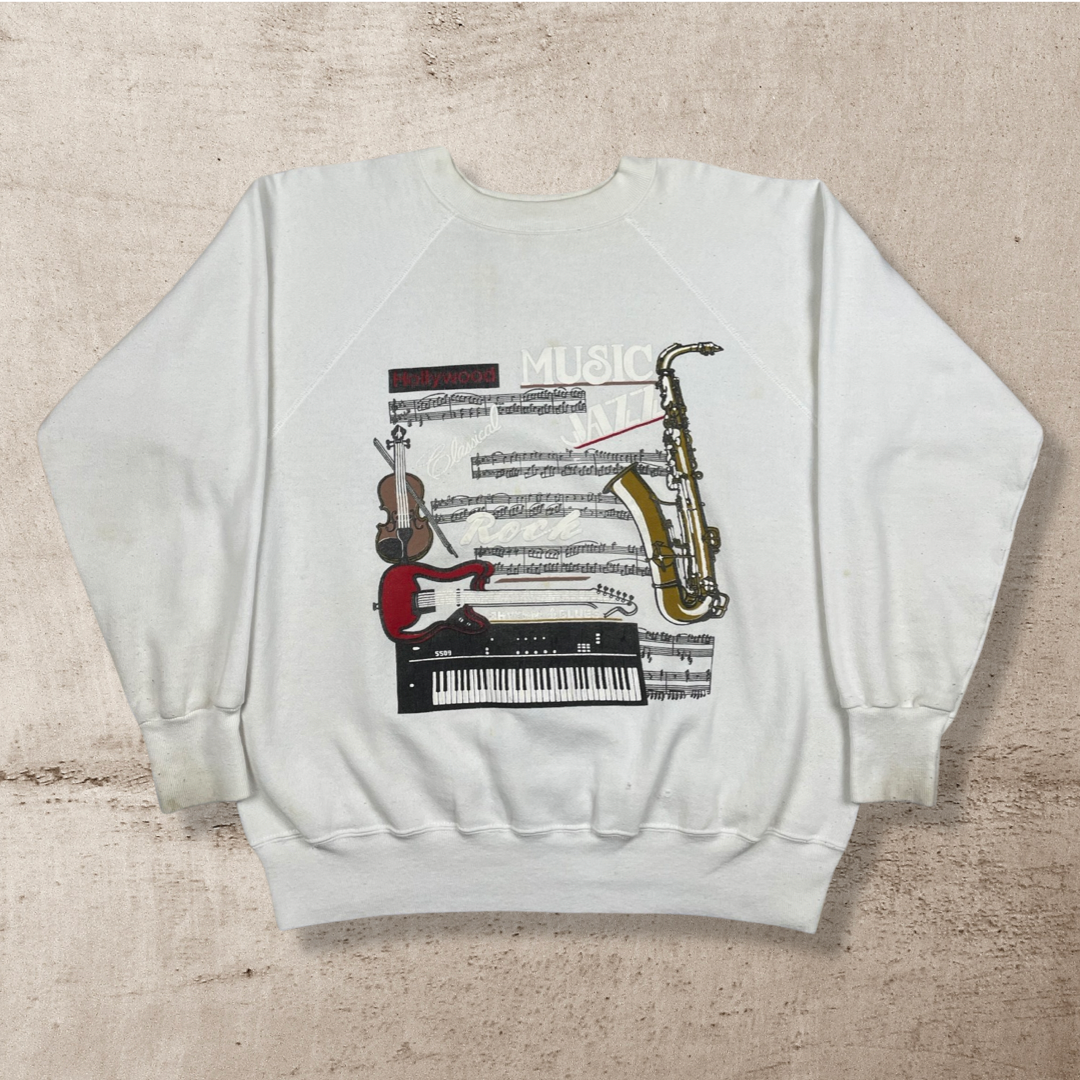 1990s VINTAGE MUSICAL INSTRUMENTS SWEATSHIRT (XL/L)