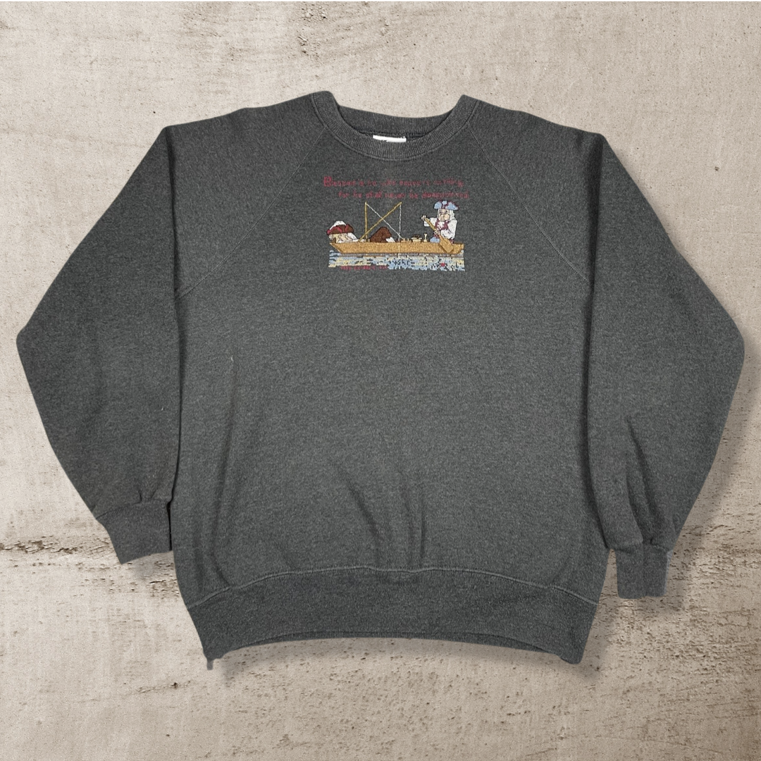 1990s VINTAGE "BLESSED IS HE" PHILOSOPHY SWEATSHIRT (M/L)