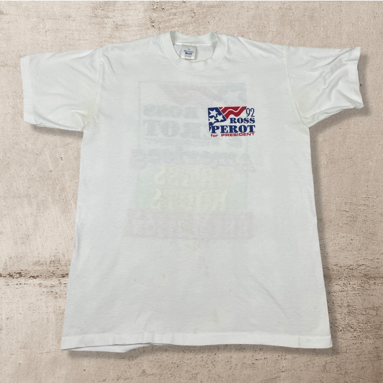 1992 VINTAGE ROSS PEROT "CAMPAIGN TOUR" T-SHIRT (XL/L)