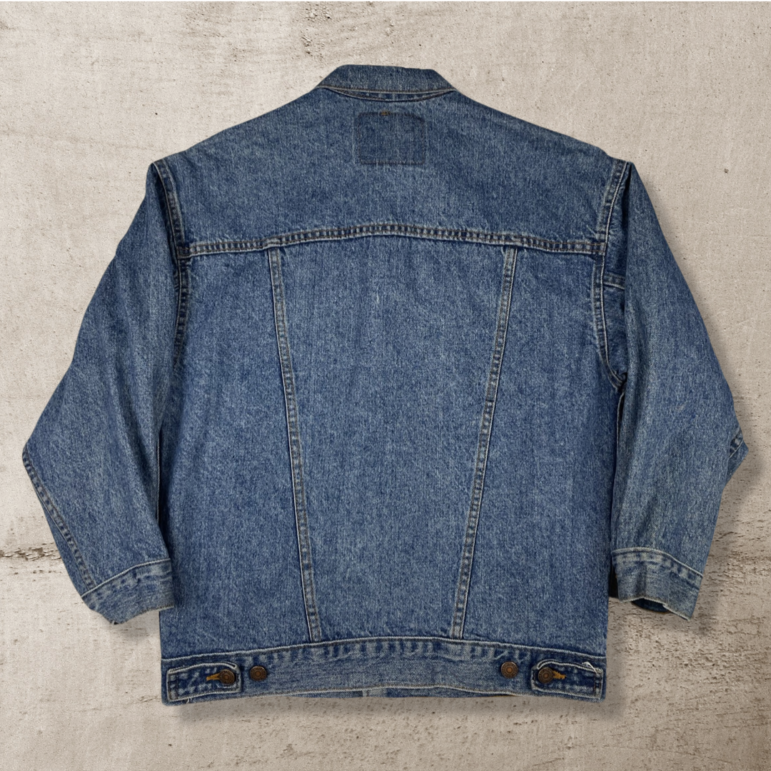 1990 VINTAGE LEVI'S DENIM TRUCKER JACKET (W-"XL")