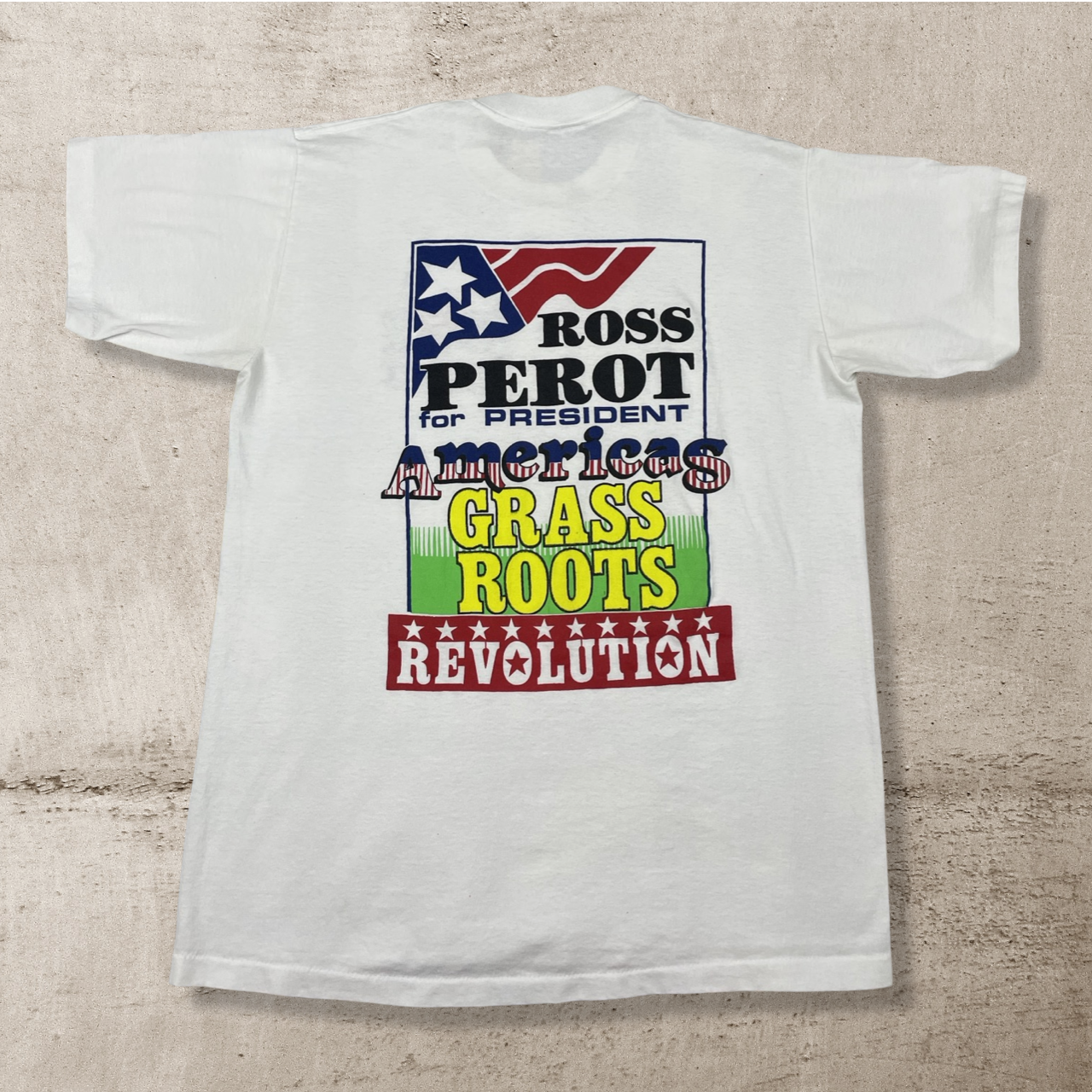 1992 VINTAGE ROSS PEROT "CAMPAIGN TOUR" T-SHIRT (XL/L)